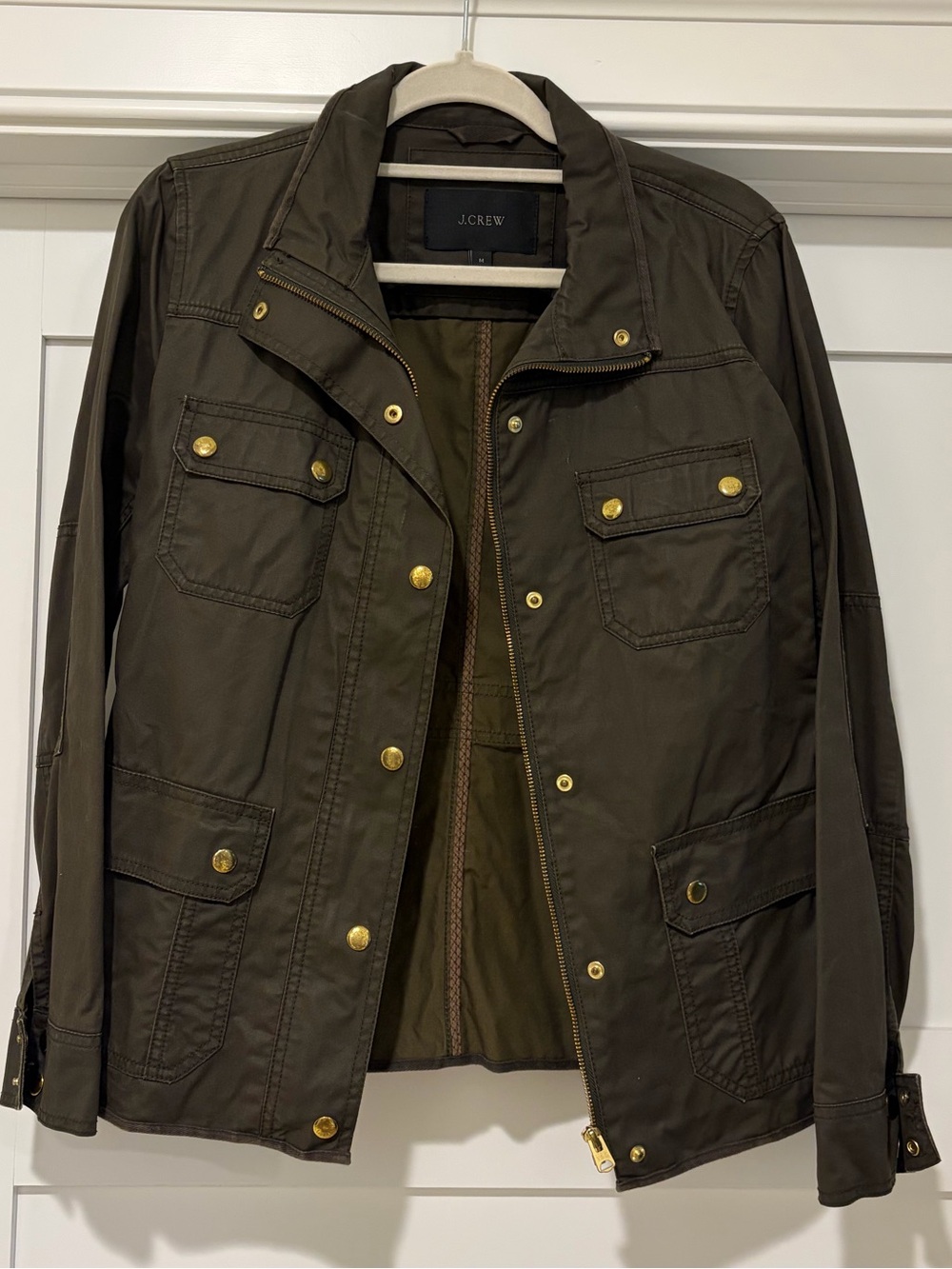 J Crew Utility Jacket Olive Green size medium